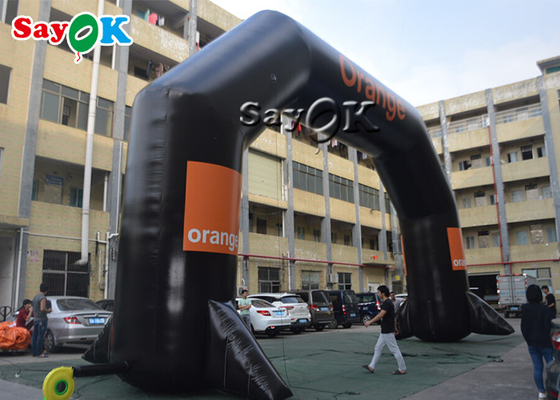 Linha inflável arco inflável do começo da entrada de encerado do PVC do preto para o supermercado do parque