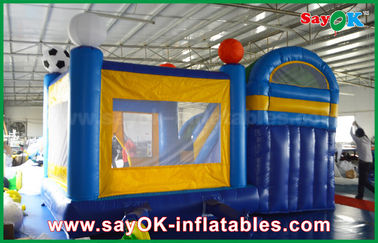 Slider 4x3m inflável pequeno do castelo do salto do PVC com futebol Decoratiionn