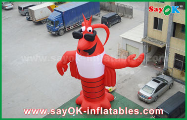 Inflação Personagens de desenhos animados Publicidade Animais infláveis vermelhos lagosta gigante modelo inflável 2 anos de garantia