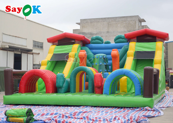 Parque temático inflável engraçado Slide trampolim para crianças Equipamento comercial de playground interior