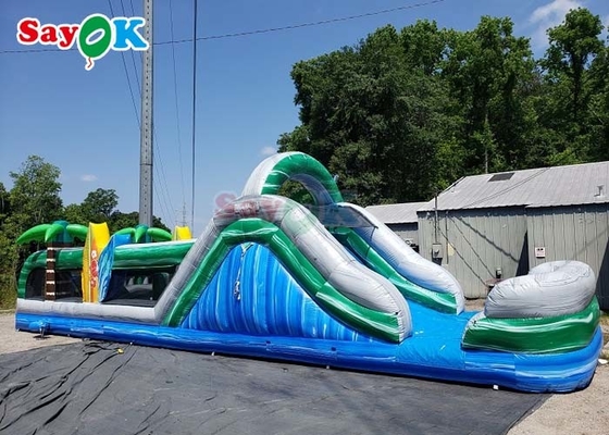 Curso de obstáculos inflável interativo de 48 pés Casa de salto engraçada inflável para eventos de festa