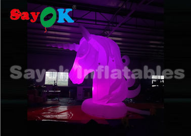 Modelo inflável gigante explodir iluminação unicórnio personagens de desenhos animados para publicidade SGS UL