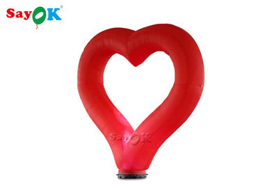 decoração inflável vermelha da iluminação 2.5mH para o coração do casamento/explosão