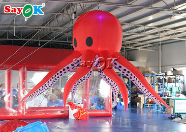 Decoração de iluminação inflável de nylon vermelha dos tentáculos 3m do polvo 190T
