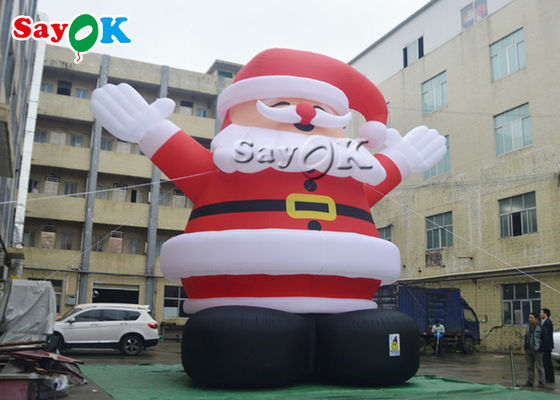 Natal exterior Santa Claus Wearing inflável de 8m Red Hat