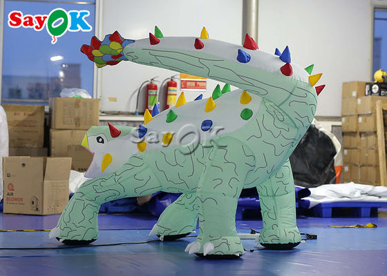 Dinossauro inflável de Natal 1.8x1.2mH Anquilossauro inflável Modelo de desenho animado para publicidade