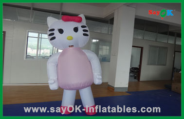 Decoração personalizada de personagens de desenhos animados infláveis de gato rosa para festas de aniversário
