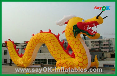 Personagens de banda desenhada infláveis do dragão chinês inflável amarelo feito sob encomenda para atividades