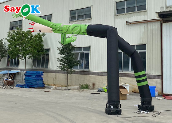 Pés 24ft verdes infláveis de dança de Man With Two do dançarino do homem 8m Mini Hand Shaking Inflatable Air