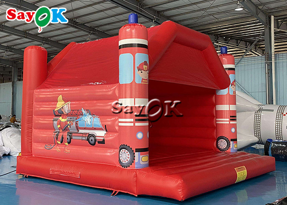 Trampolim inflável vermelho impresso temático do salto do fogo para o parque de diversões das crianças